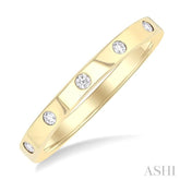 1/10 Ctw Flush Bezel Set Diamond Fashion Band in 10K Yellow Gold