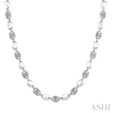 1/4 Ctw Mariner Link Single Cut Diamond Necklace in Sterling Silver