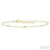 1/4 Ctw Marquise Cut Diamond Station Bracelet in 14K Yellow Gold