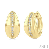 1/6 Ctw Round Cut Diamond Bold Fashion Hoop Earrings in 10K Yellow Gold
