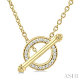 1/8 Ctw Circle Toggle Single Cut Diamond Fashion Necklace in 10K Yellow Gold