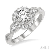 1/3 Ctw Diamond Semi-mount Engagement Ring in 14K White Gold