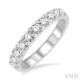 1 Ctw Round Cut Diamond Wedding Band in 14K White Gold