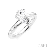 1/6 Ctw Akari Pear Shape Round Cut Diamond Semi-Mount Engagement Ring in 14K White Gold