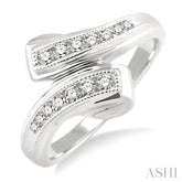 1/4 Ctw Round Cut Diamond By-pass Ring in 10K White Gold