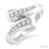 1/4 Ctw Round Cut Diamond By-pass Ring in 10K White Gold