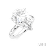 1/5 Ctw Akari Pear Shape Round Cut Diamond Semi-Mount Engagement Ring in 14K White Gold