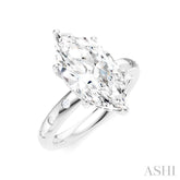 1/6 Ctw Akari Marquise Shape Round Cut Diamond Semi-Mount Engagement Ring in 14K White Gold