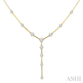 1 Ctw Round Cut Diamond Y-Shape Bar Link Fashion Necklace in 14K Yellow Gold