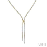 8 7/8 Ctw Y-Shape Round Cut Diamond Tennis Necklace in 14K Yellow Gold