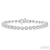 8 Ctw Round Cut Diamond 3-Prong Tennis Bracelet in 14K White Gold