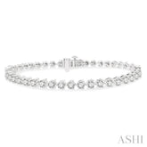 6 Ctw Round Cut Diamond 3-Prong Tennis Bracelet in 14K White Gold