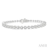 7 Ctw Round Cut Diamond 3-Prong Tennis Bracelet in 14K White Gold