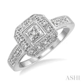 1/20 Ctw Round Cut Diamond Ring in 14K White Gold