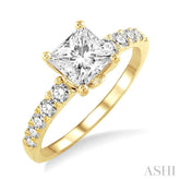 1/3 Ctw Diamond Semi-Mount Engagement Ring in 14K Yellow Gold