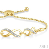 1/20 Ctw Triple Infinity Link Round Cut Diamond Lariat Bracelet in Yellow Gold Vermeil