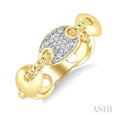 1/20 Ctw Mariner Link Round Cut Diamond Ring in Yellow Gold Vermeil