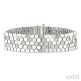 1/4 Ctw Round Cut Diamond Hexagon Fashion Bracelet in Sterling Silver
