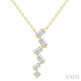 1/3 Ctw Zig-Zag Mixed Cut Diamond Fashion Pendant With Chain in 10K Yellow Gold