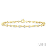 1 Ctw Bezel Set Round Cut Diamond Station Bracelet in 14K Yellow Gold