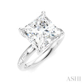 1/3 Ctw Princess Shape Baguette and Round Cut Diamond Semi-Mount Engagement Ring in 14K White Gold