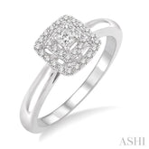 1/5 Ctw Square Shape Diamond Fashion Ring in 14K White Gold