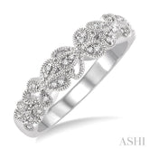 1/10 Ctw Round Cut Diamond Wedding Band in 14K White Gold