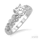 1/6 Ctw Diamond Semi-Mount Engagement Ring in Platinum