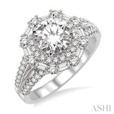 5/8 Ctw Diamond Semi-Mount Engagement Ring in 14K White Gold