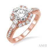 1/2 Ctw Diamond Semi-Mount Engagement Ring in 14K Rose Gold