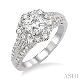 3/4 Ctw Diamond Semi-Mount Engagement Ring in 14K White Gold