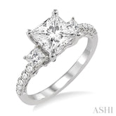 1/2 Ctw Diamond Semi-Mount Engagement Ring in Platinum