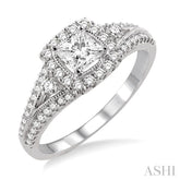 1/2 Ctw Diamond Semi-Mount Engagement Ring in 14K White Gold