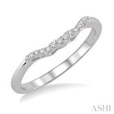 1/10 Ctw Round Cut Diamond Wedding Band in 14K White Gold