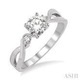 1/20 Ctw Diamond Semi-Mount Engagement Ring in 14K White Gold
