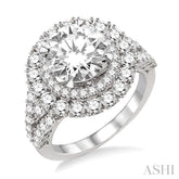 1 3/4 Ctw Diamond Semi-Mount Engagement Ring in 14K White Gold