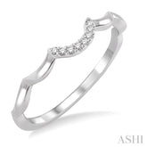 1/20 Ctw Round Cut Diamond Wedding Band in 14K White Gold
