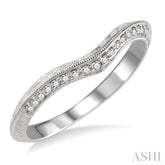 1/10 Ctw Round Cut Diamond Wedding Band in 14K White Gold
