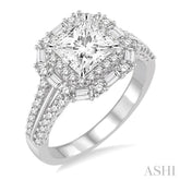 7/8 Ctw Diamond Semi-Mount Engagement Ring in 14K White Gold