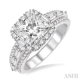7/8 Ctw Diamond Semi-mount Engagement Ring in 14K White Gold