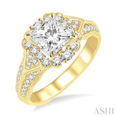1/2 Ctw Diamond Semi-Mount Engagement Ring in 14K Yellow Gold
