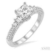 3/8 Ctw Diamond Semi-Mount Engagement Ring in 14K White Gold