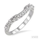 1/10 Ctw Round Cut Diamond Wedding Band in 14K White Gold