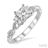 1/6 ctw Diamond Semi-mount Engagement Ring in 14K White Gold