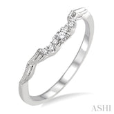 1/10 Ctw Round Cut Diamond Wedding Band in 14K White Gold