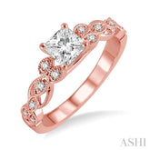 1/10 Ctw Diamond Semi-Mount Engagement Ring in 14K Rose Gold