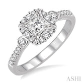 1/4 Ctw Diamond Semi-Mount Engagement Ring in 14K White Gold