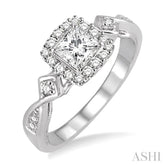 1/4 Ctw Diamond Semi-Mount Engagement Ring in 14K White Gold