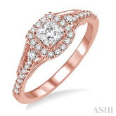 1/4 Ctw Diamond Semi-Mount Engagement Ring in 14K Rose Gold