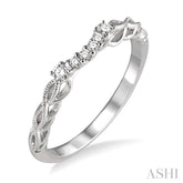 1/10 Ctw Round Cut Diamond Wedding Band in 14K White Gold